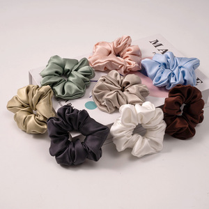Handmade Pure Silk Hair <b>Scrunchies</b> with Exquisite Stitching Shiny Finish Gentle on Your Hair <b>Bath</b> Headbands - Product Image 1