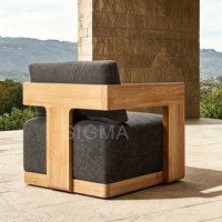 Mesa de Madera de Teca Resistente para Jardín, Muebles de Sofá para Exteriores, Diseño Oriental Clásico