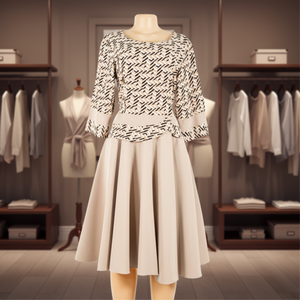 Robe longue décontractée grande taille pour femme, élégante, coupe trapèze, taille cintrée, jupe évasée, col chemise, plissée, style africain - Product Image 1