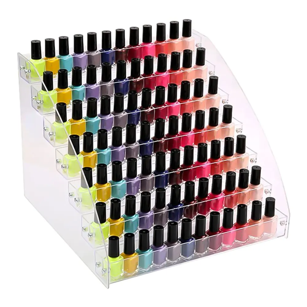 Hot Selling 7 Tiers Essential Oils Nail Polish Rack Acrylic Lipstick Holder Display Stands