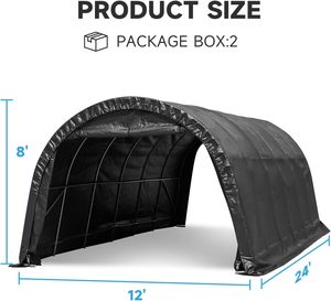 12 * 24ft Portable En Acier Étanche Durable Haute Qualité Pliable Arche Voiture Parking Tente Auvent Abri <span class=keywords><strong>Moto</strong></span> <span class=keywords><strong>Garage</strong></span> Bas <span class=keywords><strong>Prix</strong></span> - Product Image 3