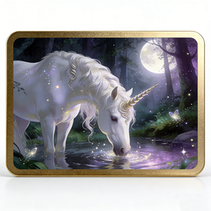 Lingotto Placcato Oro a Tema Unicorno con Stampa UV Personalizzata, Artigianato Premium Durevole da Regalo, Souvenir <span class=keywords><strong>Fantasy</strong></span> da Collezione con Finitura Lucida - Product Image 2