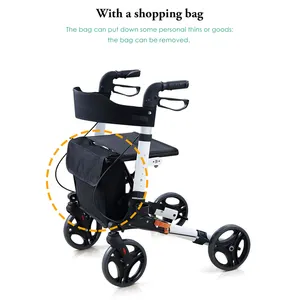 Senyang New Foldable Outdoor Lightweight Aluminium Old People Adults Elderly Walking Folding Upright Walker Rollator For Seniors