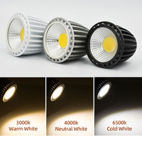 Projecteur LED MR16 GU10 GU5.3 3W 5W 7W Dimmable COB AC85-265V AC12V en Aluminium Moulé sous Pression pour Éclairage Intérieur