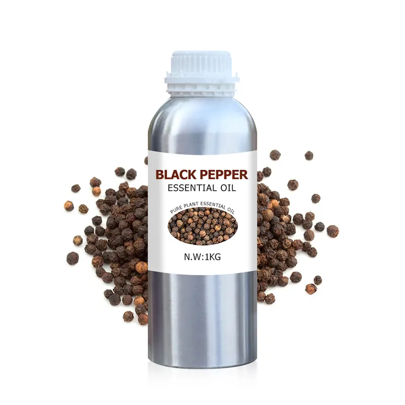 Aceite esencial de Extracto de planta de grado comestible 100% aceite de pimienta negra natural Aditivo alimenticio de aceite de especias