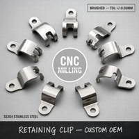 Clip de Retención de Acero Inoxidable 304 Personalizado CNC, Acabado Cepillado, Herrajes de Mecanizado OEM
