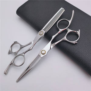 กรรไกรตัดผมมืออาชีพ สแตนเลสสตีล กรรไกรซอยผม กรรไกรตัดผมแบบแบน ด้ามยาว สกรูทองเหลือง ผลิตที่จางเจียกัง - Product Image 1