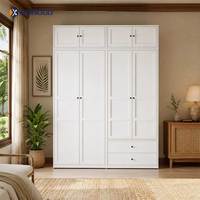 Armoire Métallique Moderne avec Portes de Placard Supérieures pour Dressing, Appartement, Rangement de Vêtements, Meuble Organisateur