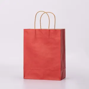 Custom Printed Your Own Logo White Brown Kraft Craft Paper Bag With Handles For Shopping Food Paper Bag