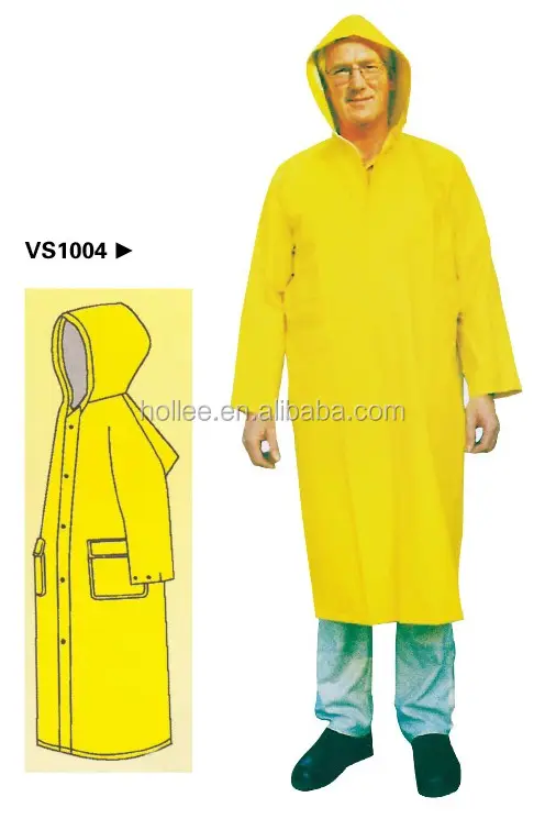 Giallo vestito da pioggia In Pvc impermeabile per gli uomini industriale cappotto di pioggia