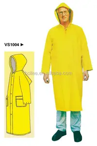 Yellow Pvc Rain Suit Raincoat For Men Industrial Rain Coat