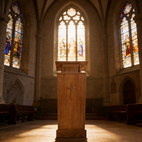 Pupitre d'église en bois massif de qualité supérieure pour la lecture religieuse de la Bible et les discours de sermons