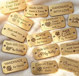 Custom Sew-on Metal Logo <b>Labels</b> Personalized Private Brand <b>Name</b> Metal Tags for Clothing Leather Bags - Product Image 3