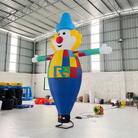 Ballon publicitaire gonflable personnalisé, clown coloré au sol, ballon dansant dans le ciel, tube d'air, homme dansant, homme gonflable publicitaire
