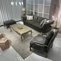 Canapé modulaire Chesterfield MEDICI, appartement moderne de luxe, cuir véritable, ensemble de salon de villa, forme rectangulaire, éponge