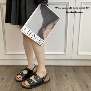 รองเท้าแตะแฟชั่นฤดูร้อนแบบใหม่ขายส่ง รองเท้าสไตล์โรมันพื้นเรียบ สวมใส่สบาย กันลื่น สำหรับผู้หญิง - Product Image 5