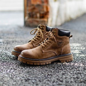 Botas de Tobillo de Cuero para Hombre, Transpirables, Resistentes al Desgaste, con Cordones, de Cuero Genuino, a la Moda - Product Image 5