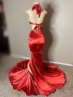 Ocstrade Robes de bal de promo pailletées personnalisées grande taille pour femmes Robe de soirée de bal de promo élégante dos nu à lacets avec strass fendus pour femmes