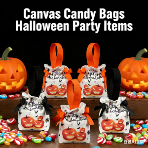 Nouveau sac en toile citrouille d'Halloween, Festival des Sorcières, Fête d'Horreur, Sac cadeau pour bonbons <span class=keywords><strong>de</strong></span> <span class=keywords><strong>maternelle</strong></span> - Product Image 6