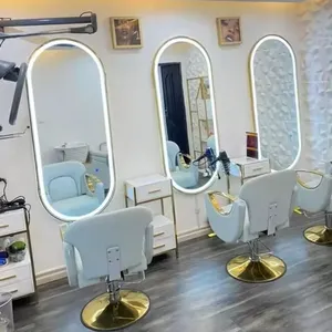 Làm tóc LED ánh sáng không khí Salon gương trạm cắt tóc