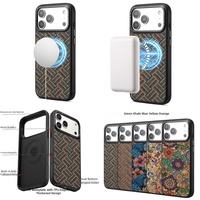 Coque de protection antichoc pour Apple iPhone 17 Pro, motif tissé brodé folklorique, étui magnétique