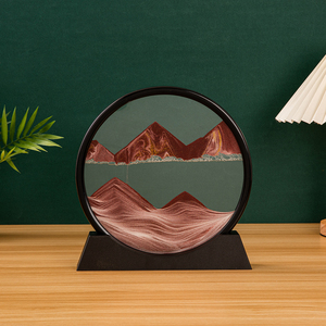 Tableau <span class=keywords><strong>d</strong></span>'art de sable mouvant de 7 pouces, en verre rond, sablier 3D, paysage marin profond, peinture de sable mouvant, <span class=keywords><strong>d</strong></span>écoration pour la maison - Product Image 3