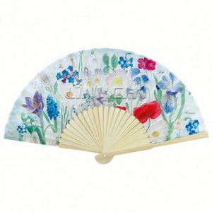 Eco-Friendly Bamboo <b>Folding</b> Hand Fan Custom Logo Sustainable Bamboo Crafted for Business Wedding Personalized Painted Flower - Product Image 3