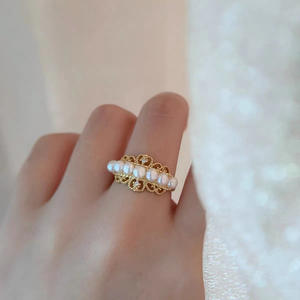 Bague en argent S925, bijoux tendance à faire soi-même avec des perles de 4 à 4,5 mm et un support vide, accessoire 10253, perle - Product Image 3