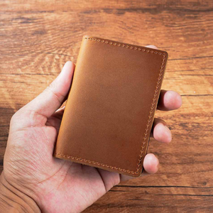 Customize Handmade Genuine Leather Cardholder Full Grain Crazy Horse Full Grain Leather Card Holder Coin <b>Purse</b> Change <b>Purse</b> - Product Image 2