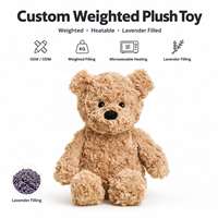 Ours en peluche guimauve, animal en peluche lesté personnalisé à la lavande, utilisable au micro-ondes, jouet doux et mignon