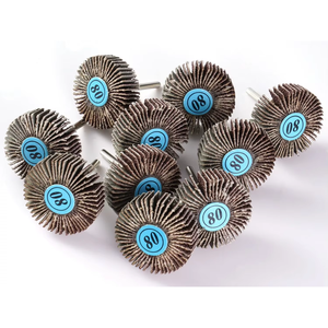 Stock local aux États-Unis, 5 pièces, roue à lamelles montée, grain 80, 1-1/4''X1/2''x1/8'', tissu abrasif, support en acier inoxydable, agent de liaison en résine - Product Image 6