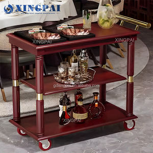 XINGPAI Chariot pliant en acier inoxydable à 3 niveaux Chariot de service pour hôtel Restaurant Service alimentaire Cuisines Traiteur Buffet Chariot - Product Image 4