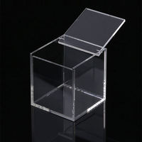 Boîte en acrylique personnalisée avec couvercle à charnière, boîte de présentation transparente, boîtes de rangement carrées, conteneur organisateur transparent