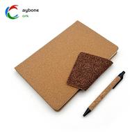 Bois naturel liège haute qualité nouveau marc de café boucle cahier A5 cadeau d'affaires bloc-notes ensemble personnalisé écologique bureau