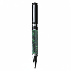 Penna a Sfera Originale Verde Marmorizzato, Larghezza di Scrittura 0.5mm/1.0mm, Logo Personalizzato, Corpo in Plastica con Finitura Gommata per Uso Aziendale - Product Image 2