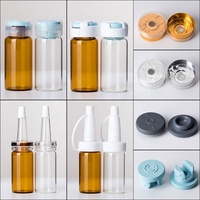 Flacon en verre médical vide en gros, 3ml 5ml 10ml 20ml, flacon tubulaire en verre ambré pharmaceutique avec bouchon