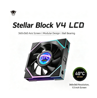 Ventilateur de boîtier PC JUNGLE LEOPARD Stellar Block V4 LCD 120 mm avec écran IPS 360x360, moniteur de température CPU/GPU, ARGB modulaire, roulement à billes