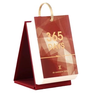 Customized logo Desktop Decoration Calendar 2025 Ring Binding Mini Stand Flip Calendar 365 Day Tear-off Daily Calendar