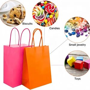 Fashion Colored <b>Paper</b> <b>Bag</b> DIY Drawing Party <b>Gift</b> <b>Bags</b> With Handle for Kids Party Accept Custom Logo - Product Image 6