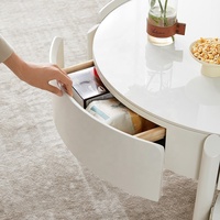 DW1188 Quanu bon prix mobilier de salon simple table basse haute et courte table basse ronde blanche moderne avec rangement