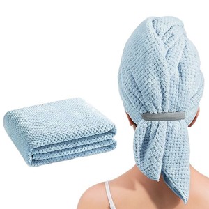 Gorro de secado de pelo de una pieza, grueso, 60x100cm, de secado rápido, de lana y coral, para mujer - Product Image 3