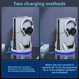 Jemdo Universal Digital <strong>Dock</strong> for <strong>PS5</strong> Slim Fast <strong>Charging</strong> Cooling Stand Dual <strong>Controller</strong> <strong>Charging</strong> Capability Plastic Accessory - Product Image 4