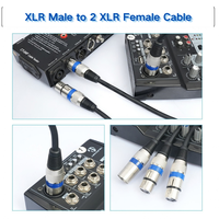 1 X Kabel Splitter XLR Male ke 2 X XLR Female 50CM 0.5m