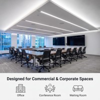 Lampu Linear LED Recessed Komersial 8FT 60W 2414mm 6000lm Opal Diffuser Trimless 6063 Aluminium 50x30 6500K untuk Supermarket Mall