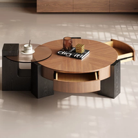 Table basse en bois de noyer de style italien minimaliste, design vintage de luxe, BTCT023, pour salon ou hôtel