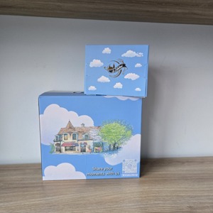 Cloud <span class=keywords><strong>Café</strong></span> Series Ensemble d'emballage imprimé nuage bleu Sacs en papier Coffrets cadeaux et boîtes à emporter pour boulangerie <span class=keywords><strong>Café</strong></span> Dessert Marque - Product Image 2
