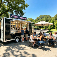 Remorque alimentaire pliable et remorquable, chariot de crêpes, camion de bonbons, camion de pâtisserie, camion de snacks sucrés, remorque alimentaire mobile commerciale avec réfrigérateur