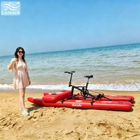 Vélo aquatique SUP à ponton plat, une place, cadre en aluminium avec coussin d'air avant, faible résistance pour parc aquatique, pliable, de Chine, Lumark