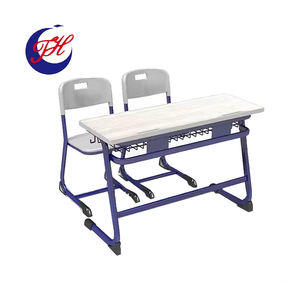 Escritorio y Silla Ajustables de Metal de la Mejor Calidad, Tamaños Personalizados, Muebles para Estudiantes, Escritorios y Sillas Dobles para Escuela, Escritorio para Aula - Product Image 1