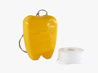 Boîte en forme de dents colorées soins buccaux soie végétalienne fil dentaire ciré avec logo